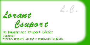 lorant csuport business card