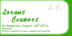 lorant csuport business card